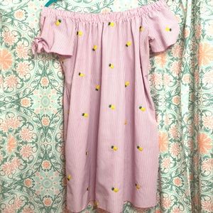 Pineapple off the shoulder summer dress